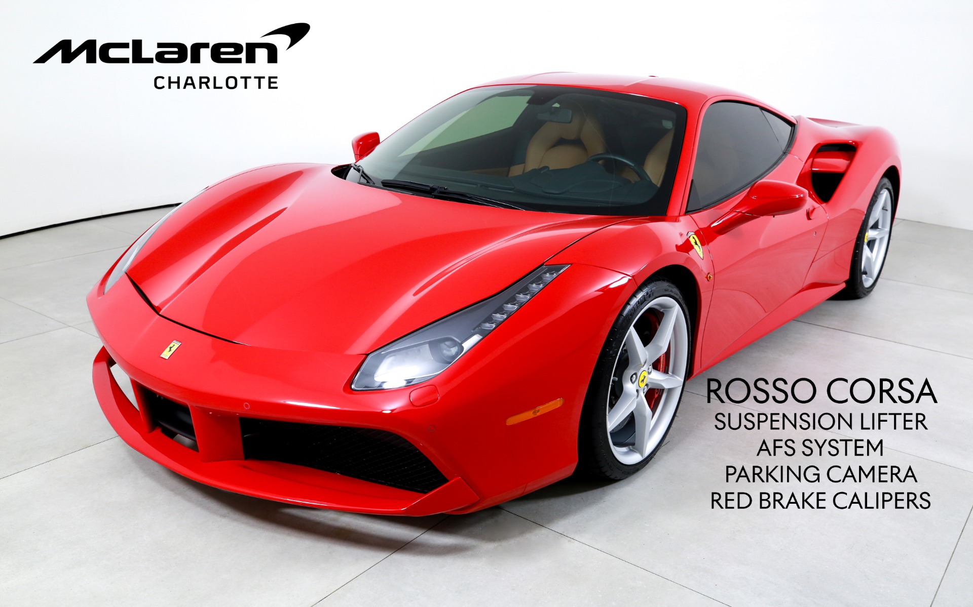 Rosso Corsa 2018 Ferrari 488 Coupe Rear-Wheel Drive 7-Speed Automatic