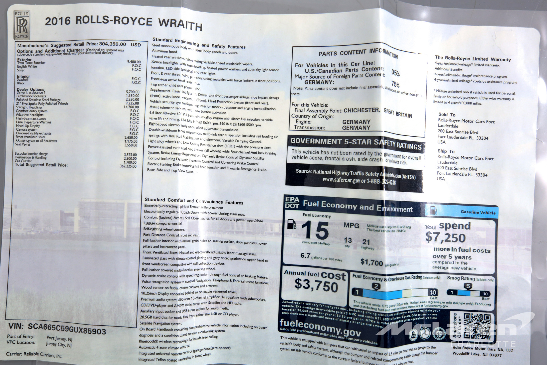 Used 2016 Rolls-Royce Wraith Base | Charlotte, NC