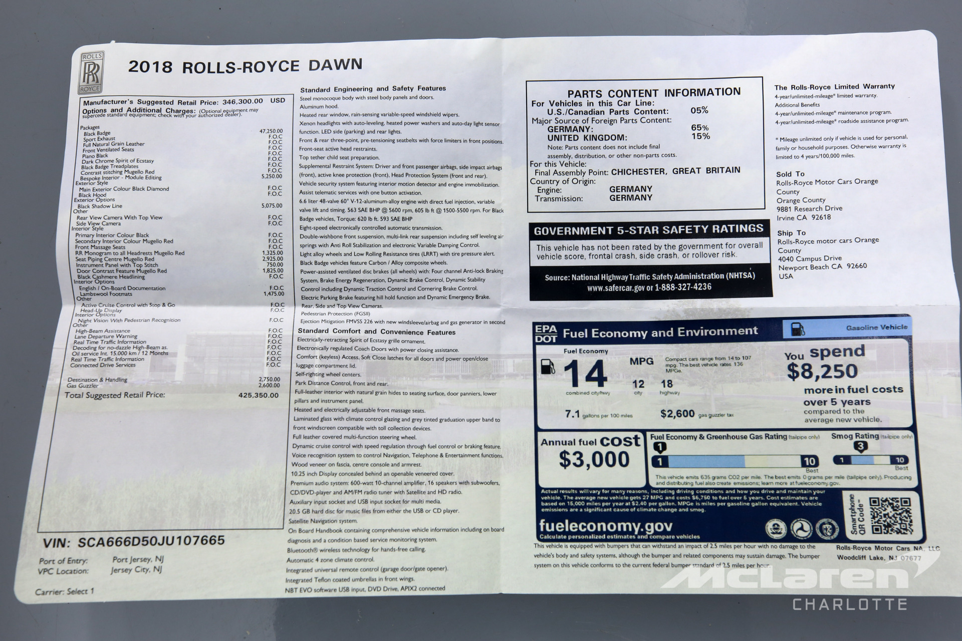 Used 2018 Rolls-Royce Dawn | Charlotte, NC