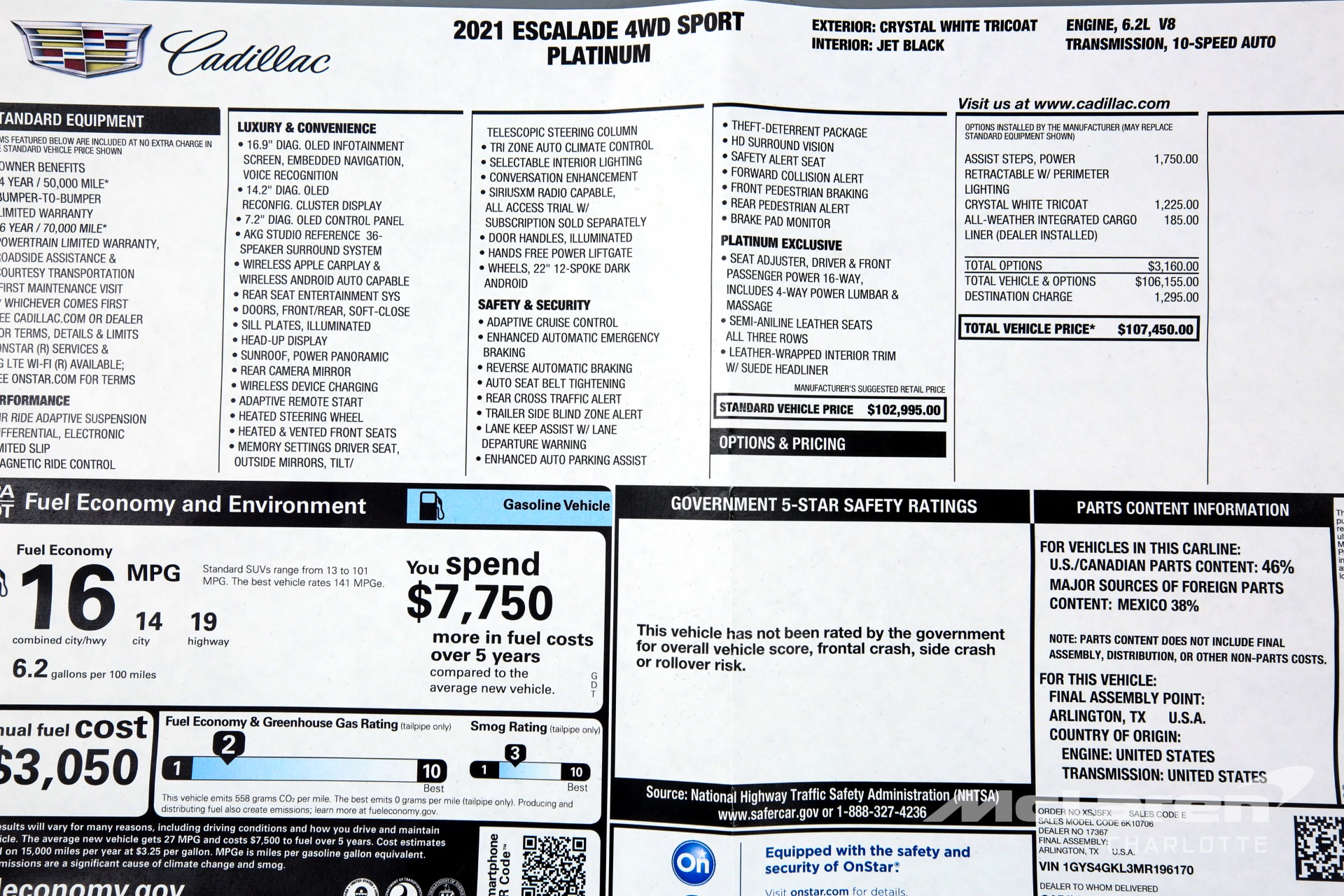 Used 2021 Cadillac Escalade Sport Platinum | Charlotte, NC