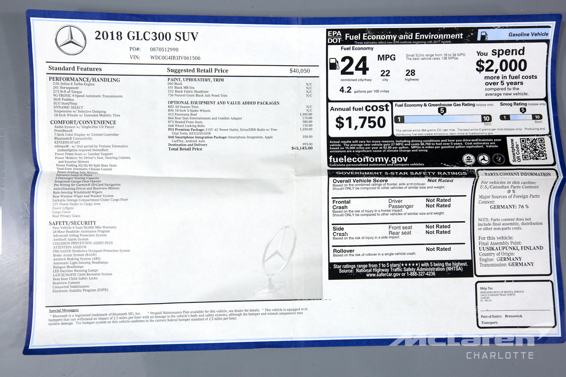 Used 2018 Mercedes-Benz GLC GLC 300 | Charlotte, NC