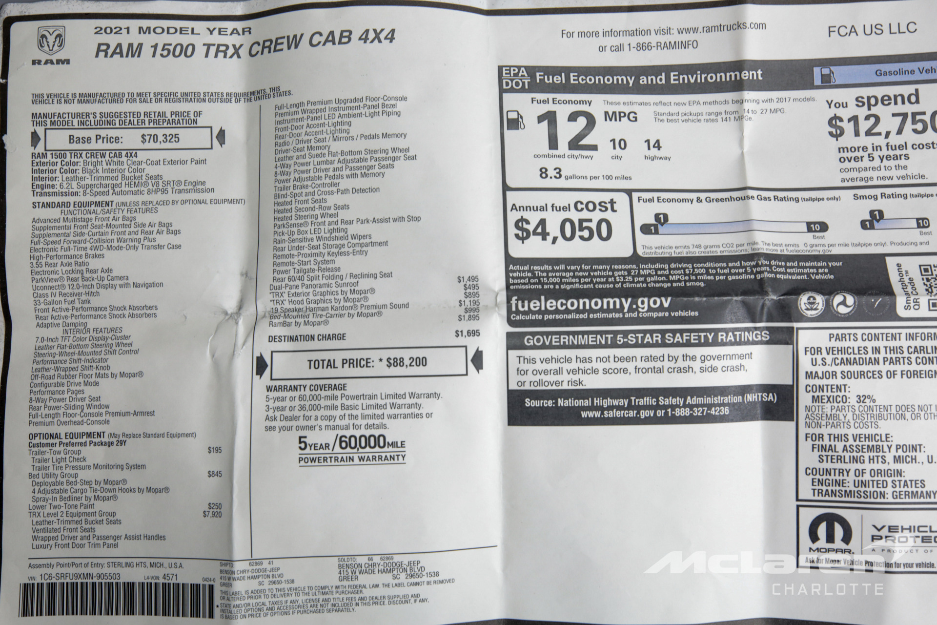 Used 2021 Ram Ram Pickup 1500 TRX | Charlotte, NC