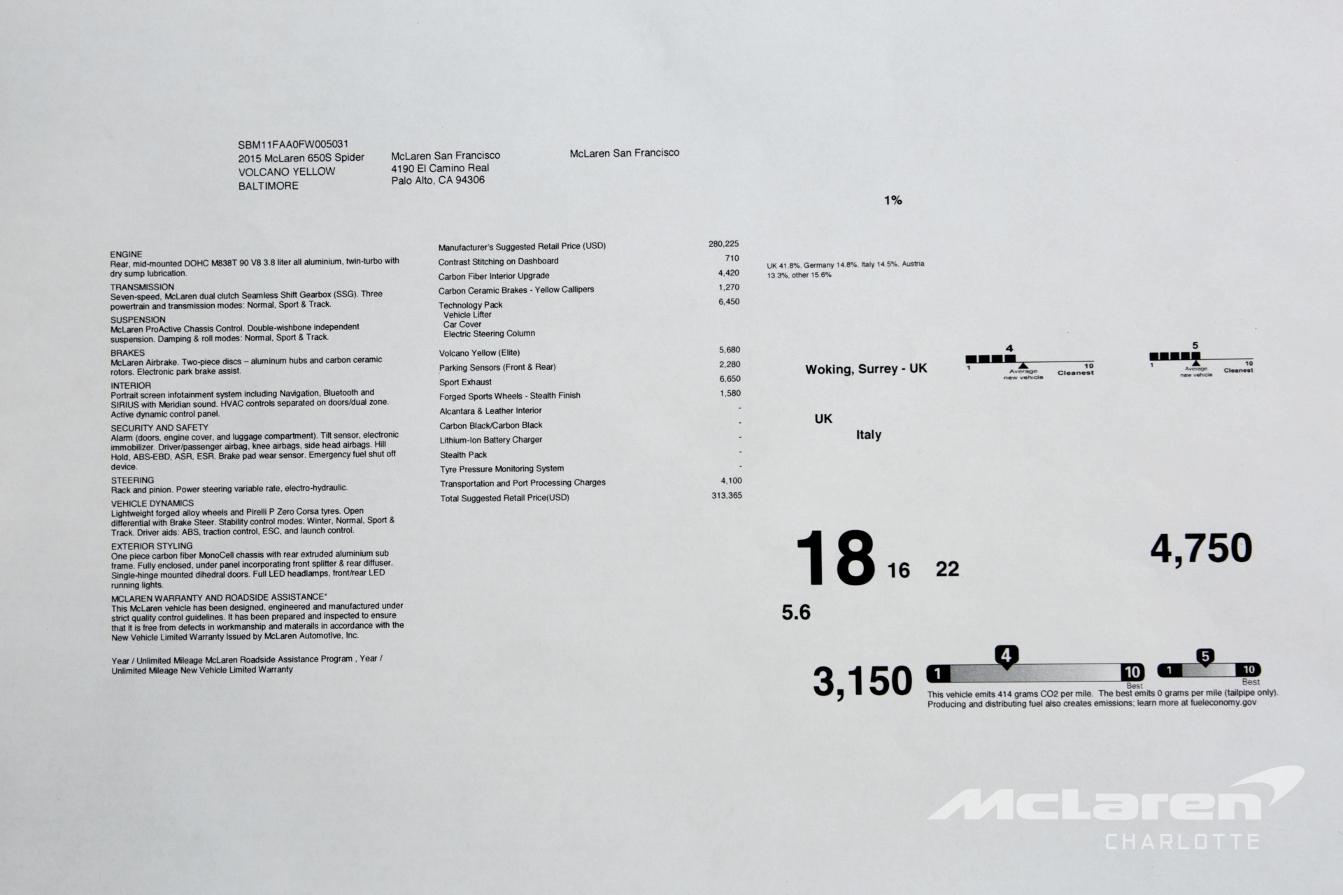 Used 2015 McLaren 650S Spider | Charlotte, NC