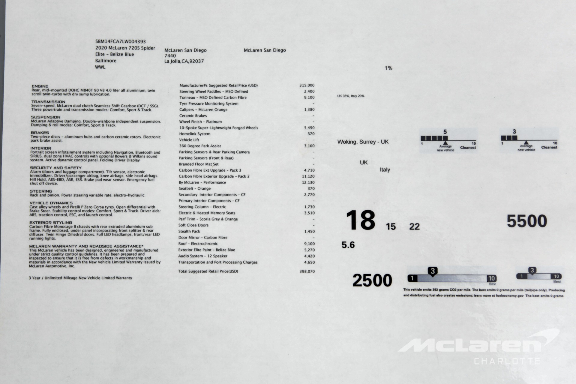 Used 2020 McLaren 720S Spider Performance | Charlotte, NC