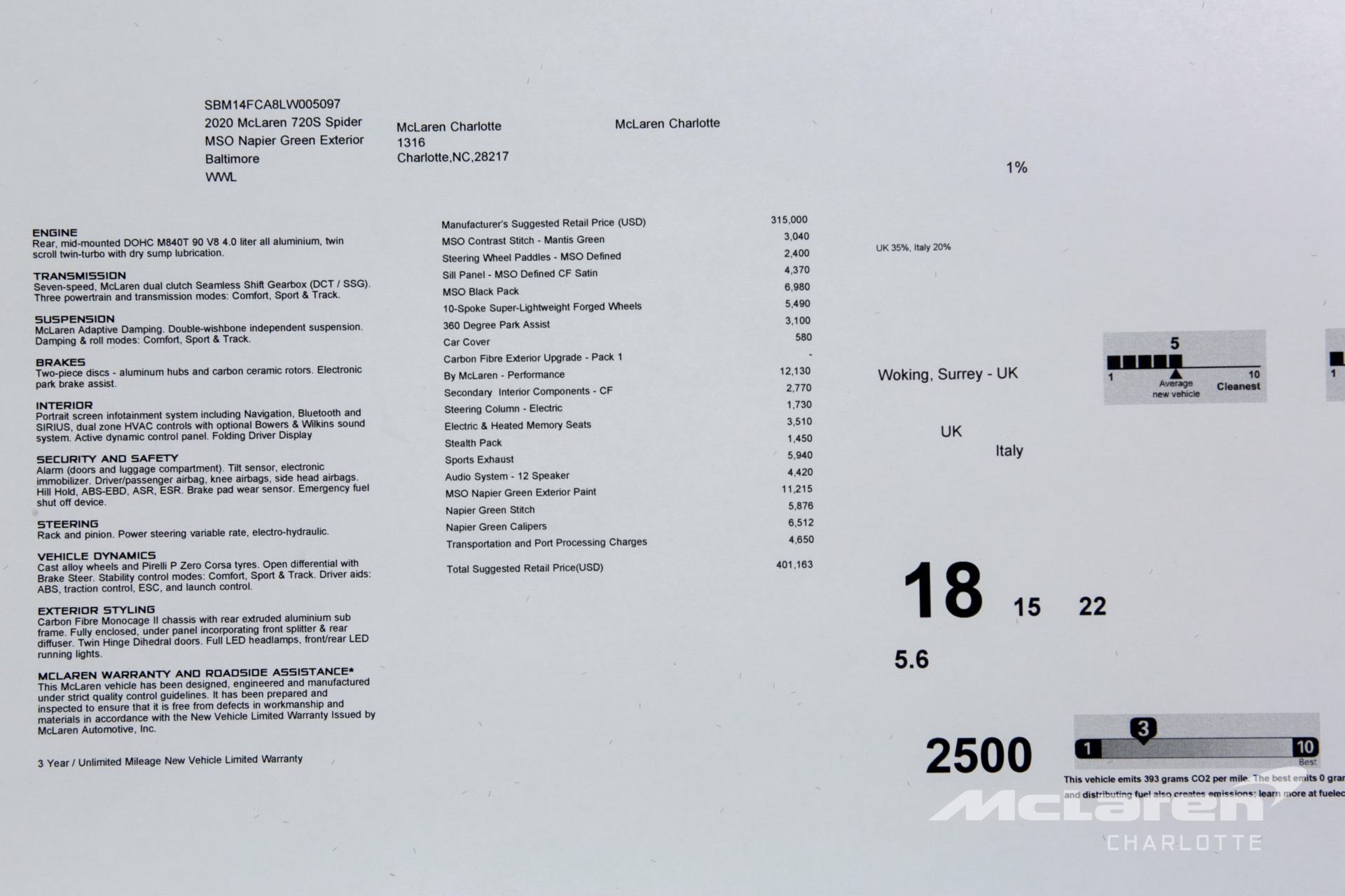 New 2020 McLaren 720S Spider Performance | Charlotte, NC