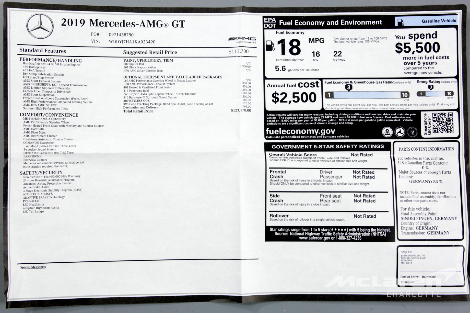 Used 2019 Mercedes-Benz AMG GT | Charlotte, NC