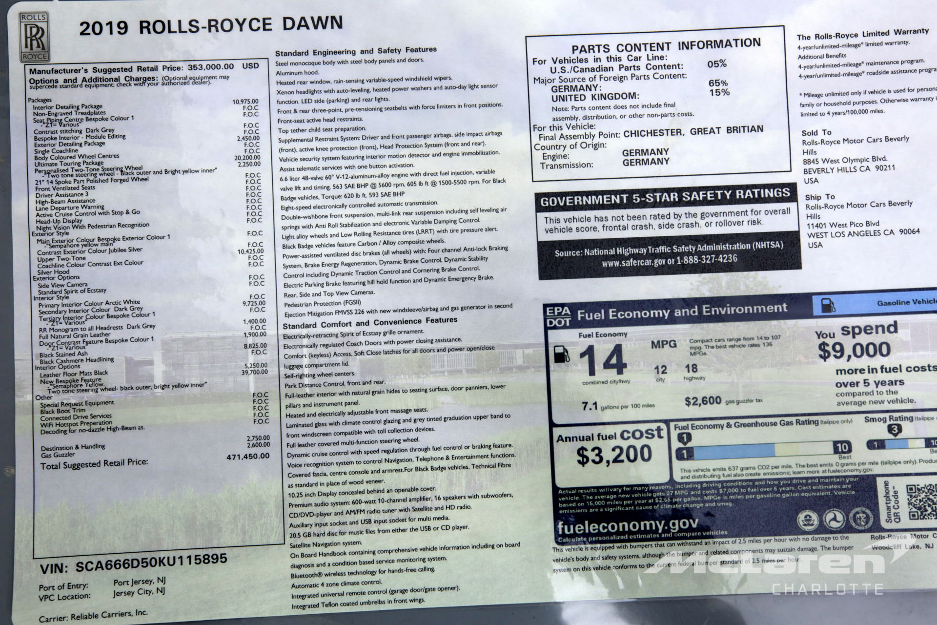 Used 2019 Rolls-Royce Dawn | Charlotte, NC