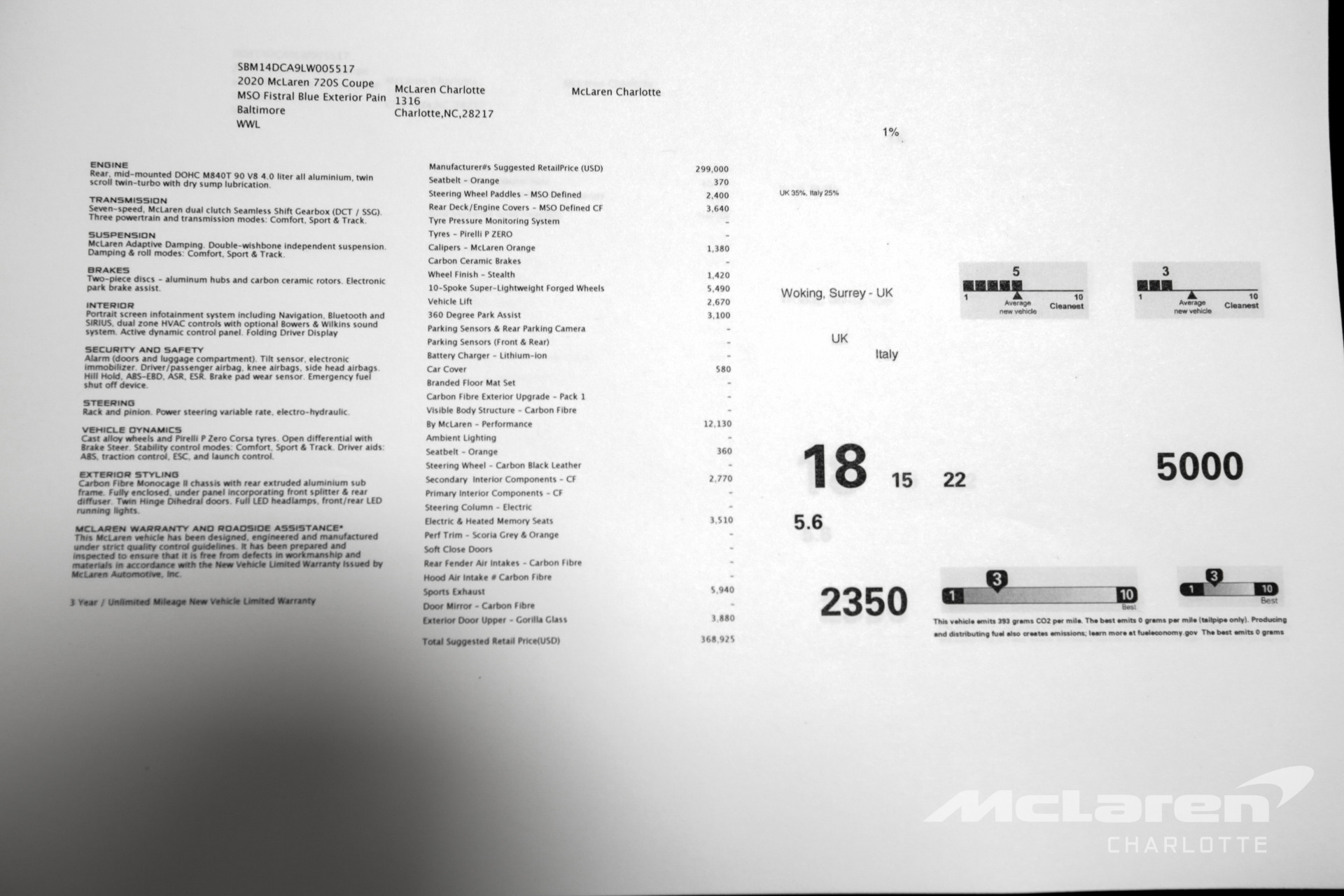 New 2020 MCLAREN 720S Performance | Charlotte, NC
