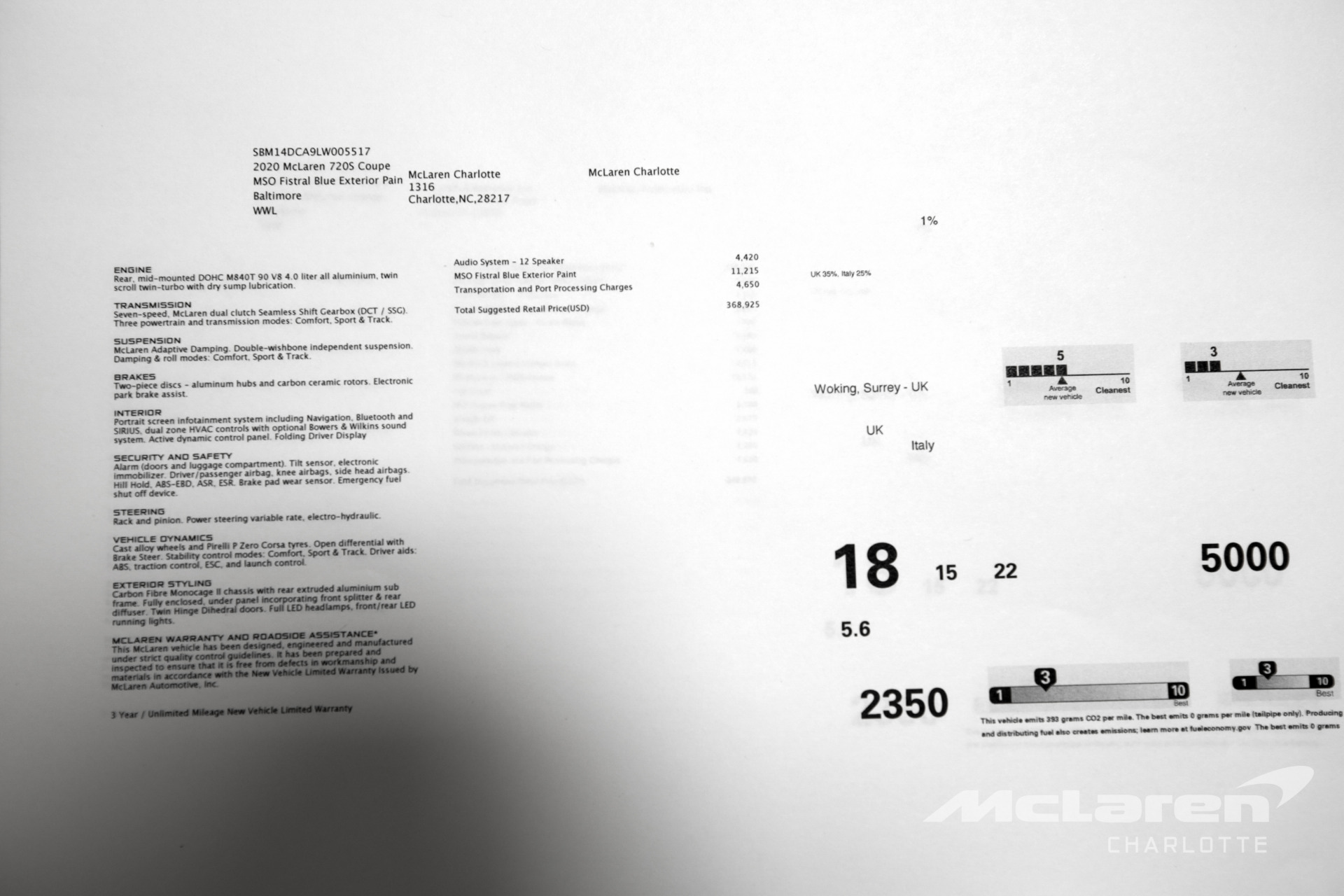 New 2020 MCLAREN 720S Performance | Charlotte, NC