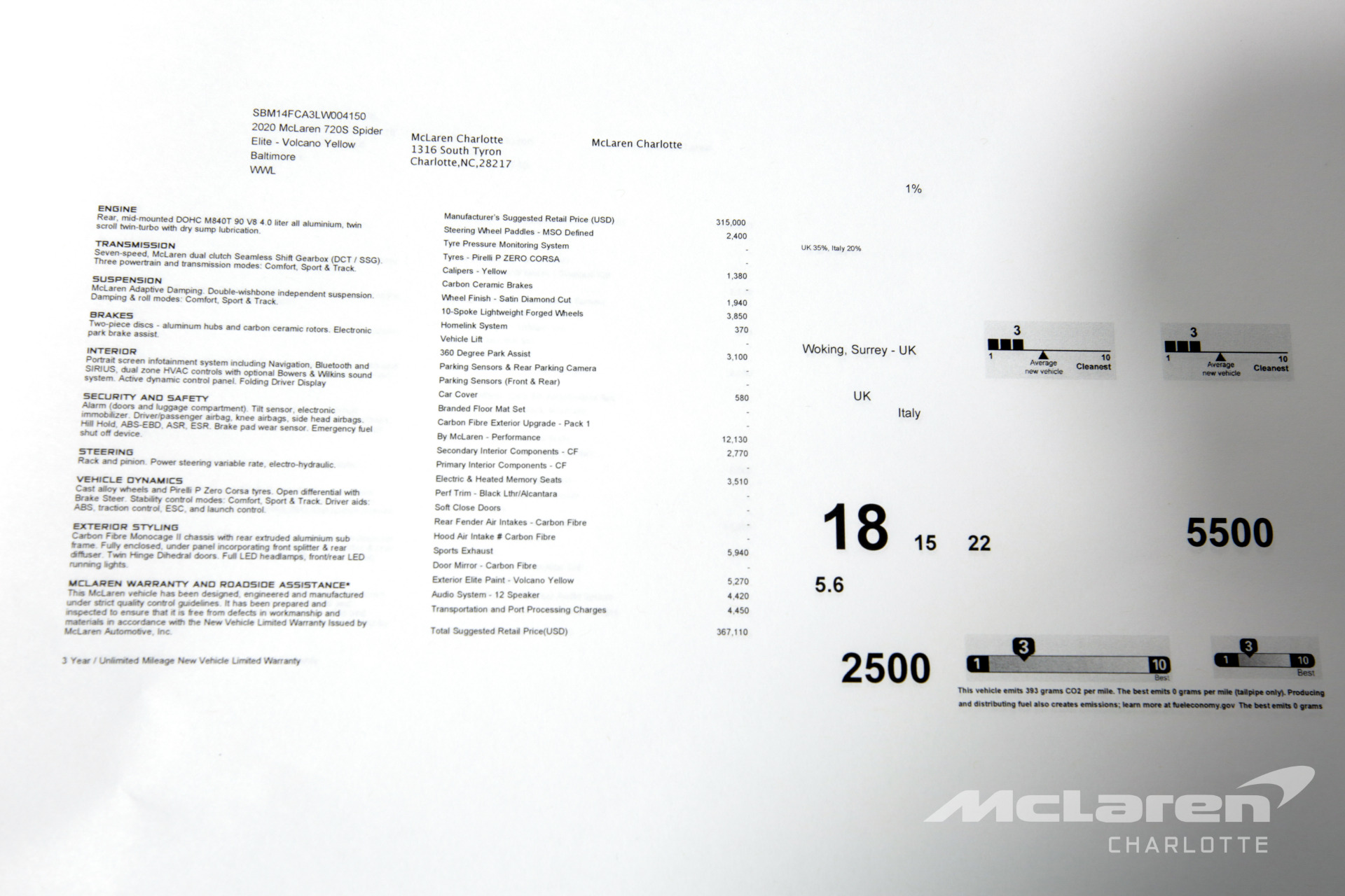 New 2020 McLaren 720S Spider Performance | Charlotte, NC