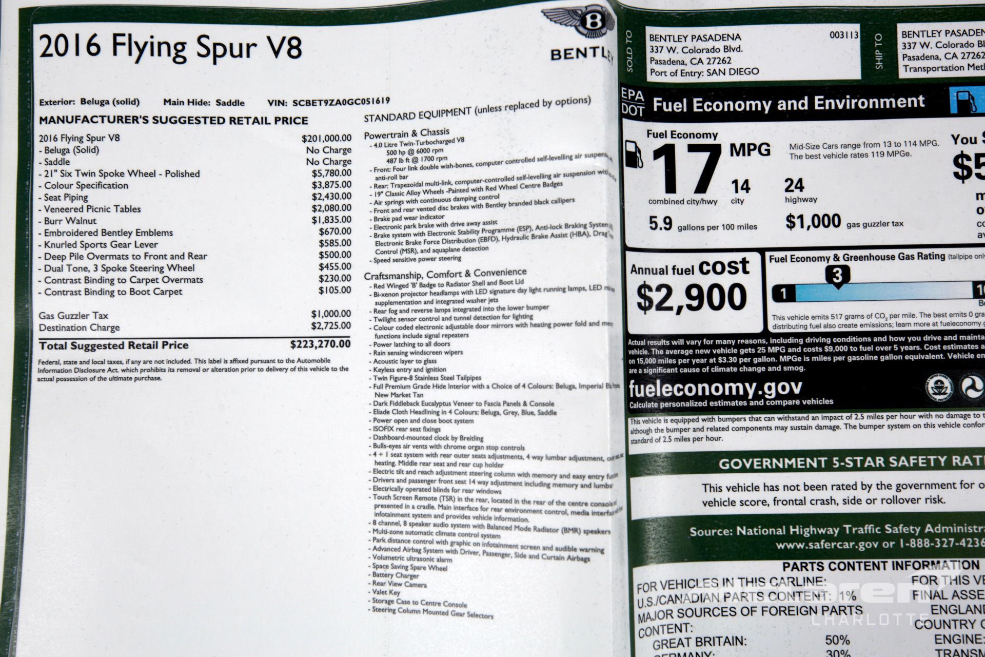 Used 2016 Bentley Flying Spur V8 | Charlotte, NC